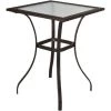 Outsunny Table Carrée Bistro De Jardin Dim. 72L X 72l X 94H Cm Métal époxy Résine Tressée Chocolat Plateau Verre Trempé - Marron -Outsunny Soldes Magasin 29675833 1