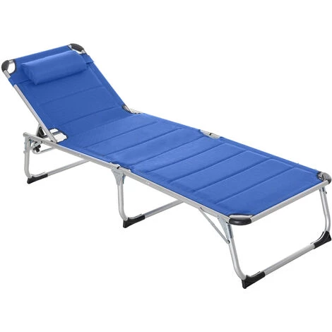 Outsunny Bain De Soleil Transat Pliable Dossier Réglable Multi-positions Matelassage Tétière Alu Textilène Bleu 3 Outsunny Bain De Soleil Transat Pliable Dossier Réglable Multi-positions Matelassage Tétière Alu Textilène Bleu