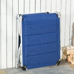 Outsunny Bain De Soleil Transat Pliable Dossier Réglable Multi-positions Matelassage Tétière Alu Textilène Bleu 11 Outsunny Bain De Soleil Transat Pliable Dossier Réglable Multi-positions Matelassage Tétière Alu Textilène Bleu -Outsunny Soldes Magasin 30108445 5