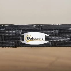 Outsunny Table Basse De Jardin Plateau Verre Trempé 5 Mm Résine Tressée Imitation Rotin Noir -Outsunny Soldes Magasin 30108469 4