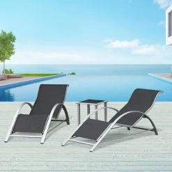 Outsunny Lot De 2 Bains De Soleil Design Contemporain Table Basse Plateau Verre Trempé Métal époxy Textilène Gris Foncé 8 Outsunny Lot De 2 Bains De Soleil Design Contemporain Table Basse Plateau Verre Trempé Métal époxy Textilène Gris Foncé -Outsunny Soldes Magasin 30164238 2