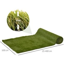 Outsunny Gazon Synthétique Artificiel Moquette Extérieure Dim. 4L X 1l M Herbes Hautes Denses 3 Cm Vert - Vert 9 Outsunny Gazon Synthétique Artificiel Moquette Extérieure Dim. 4L X 1l M Herbes Hautes Denses 3 Cm Vert - Vert -Outsunny Soldes Magasin 30391084 3