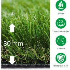 Outsunny Gazon Synthétique Artificiel Moquette Extérieure Dim. 4L X 1l M Herbes Hautes Denses 3 Cm Vert - Vert 10 Outsunny Gazon Synthétique Artificiel Moquette Extérieure Dim. 4L X 1l M Herbes Hautes Denses 3 Cm Vert - Vert -Outsunny Soldes Magasin 30391084 4