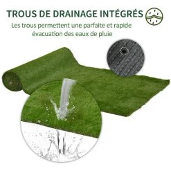 Outsunny Gazon Synthétique Artificiel Moquette Extérieure Dim. 4L X 1l M Herbes Hautes Denses 3 Cm Vert - Vert 11 Outsunny Gazon Synthétique Artificiel Moquette Extérieure Dim. 4L X 1l M Herbes Hautes Denses 3 Cm Vert - Vert -Outsunny Soldes Magasin 30391084 5