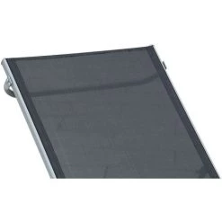 Outsunny Bain De Soleil Transat - Chaise Longue - Design Contemporain - Dossier Inclinable Multi-positions - Métal époxy Textilène Noir - Dim. 170 X 58 X 97 Cm -Outsunny Soldes Magasin 30391088 5