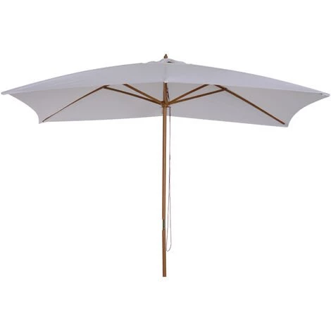 Outsunny Parasol Droit Rectangulaire De Jardin Grande Taille Dim. 3L X 2l X 2,5H M Blanc - Blanc 3 Outsunny Parasol Droit Rectangulaire De Jardin Grande Taille Dim. 3L X 2l X 2,5H M Blanc - Blanc