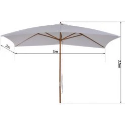Outsunny Parasol Droit Rectangulaire De Jardin Grande Taille Dim. 3L X 2l X 2,5H M Blanc - Blanc 9 Outsunny Parasol Droit Rectangulaire De Jardin Grande Taille Dim. 3L X 2l X 2,5H M Blanc - Blanc -Outsunny Soldes Magasin 30472318 3
