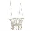 Outsunny Chaise Suspendue Hamac De Voyage Portable Dim. 80L X 60l X 36H M Macramé Coton Polyester Beige -Outsunny Soldes Magasin 30632896 1