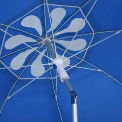 Outsunny Parasol Inclinable Octogonal Ø 190 Cm Tissu Polyester Haute Densité Anti-UV Hauteur Réglable Mât Alu Sac De Transport Inclus Bleu -Outsunny Soldes Magasin 30633007 5