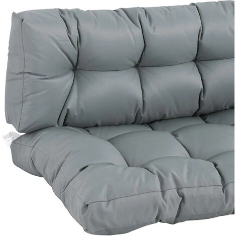 Outsunny Coussins Matelas Assise Dossier Pour Banc De Jardin Balancelle Canapé 2 Places Grand Confort Dim. 120L X 80l X 12H Cm Polyester Gris - Gris 6 Outsunny Coussins Matelas Assise Dossier Pour Banc De Jardin Balancelle Canapé 2 Places Grand Confort Dim. 120L X 80l X 12H Cm Polyester Gris - Gris – Image 4