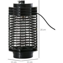 Outsunny Lampe Anti-insectes Anti Moustique Design Lanterne Tue Mouche électrique Destructeur D'insectes LED 3 W Noir -Outsunny Soldes Magasin 30950961 3