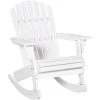 Outsunny Fauteuil De Jardin Adirondack à Bascule Rocking Chair Style Néo-rétro Assise Dossier Ergonomique Bois Sapin Traité Peint Blanc -Outsunny Soldes Magasin 31653851 1