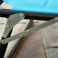 Outsunny Bain De Soleil Transat Pliable Grand Confort Dossier Pare-soleil Réglables Multi-positions Alu. Textilène Bleu -Outsunny Soldes Magasin 31653860 4