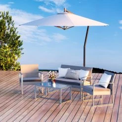 Outsunny Ensemble Salon De Jardin Design Contemporain Style Yachting 4 Places Coussins Inclus Table Basse Métal époxy Résine Tressée Grise - Gris 8 Outsunny Ensemble Salon De Jardin Design Contemporain Style Yachting 4 Places Coussins Inclus Table Basse Métal époxy Résine Tressée Grise - Gris -Outsunny Soldes Magasin 31653912 2