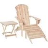 Outsunny Fauteuil De Jardin Adirondack Pliable Avec Repose-pied Et Table Basse Bois Sapin Traité Naturel -Outsunny Soldes Magasin 31805575 1
