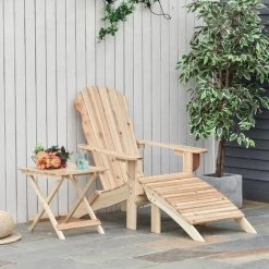Outsunny Fauteuil De Jardin Adirondack Pliable Avec Repose-pied Et Table Basse Bois Sapin Traité Naturel 8 Outsunny Fauteuil De Jardin Adirondack Pliable Avec Repose-pied Et Table Basse Bois Sapin Traité Naturel -Outsunny Soldes Magasin 31805575 2