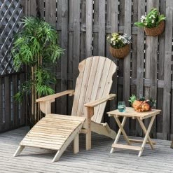 Outsunny Fauteuil De Jardin Adirondack Pliable Avec Repose-pied Et Table Basse Bois Sapin Traité Naturel 10 Outsunny Fauteuil De Jardin Adirondack Pliable Avec Repose-pied Et Table Basse Bois Sapin Traité Naturel -Outsunny Soldes Magasin 31805575 4