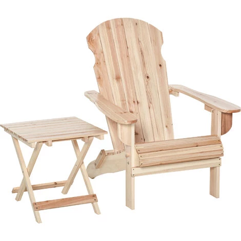 Outsunny Fauteuil De Jardin Adirondack Pliable Avec Repose-pied Et Table Basse Bois Sapin Traité Naturel 7 Outsunny Fauteuil De Jardin Adirondack Pliable Avec Repose-pied Et Table Basse Bois Sapin Traité Naturel â Image 5