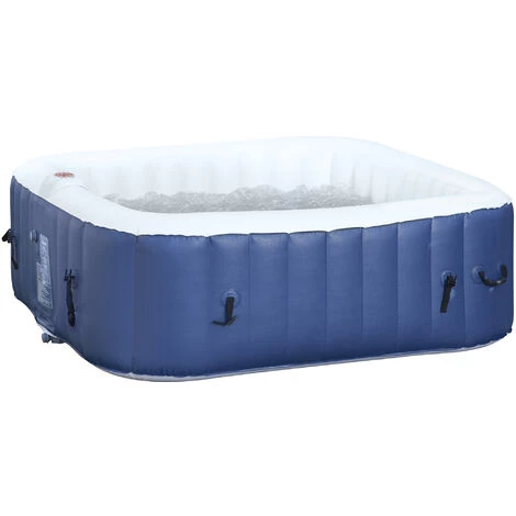 Outsunny Spa Gonflable Carré 4 Personnes Dim. 1,85L X 1,85l X 0,65H M - 100 Buses D'air Hydro-massantes - Fonctions Chauffage Filtration - Liner PVC Blanc Bleu 3 Outsunny Spa Gonflable Carré 4 Personnes Dim. 1,85L X 1,85l X 0,65H M - 100 Buses D'air Hydro-massantes - Fonctions Chauffage Filtration - Liner PVC Blanc Bleu