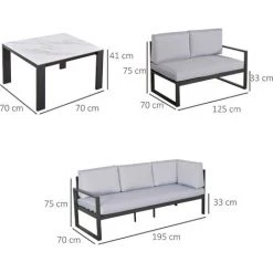 Outsunny Ensemble Salon De Jardin D'angle Design Contemporain Style Yachting 5 Places Coussins Table Basse Inclus Alu. Gris - Gris 9 Outsunny Ensemble Salon De Jardin D'angle Design Contemporain Style Yachting 5 Places Coussins Table Basse Inclus Alu. Gris - Gris -Outsunny Soldes Magasin 32126919 3