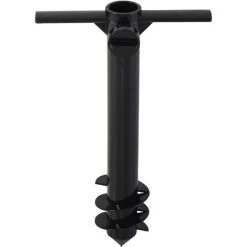 Outsunny Pied De Parasol à Planter - Pied D'ancrage à Visser Dans Le Sol - Fixation Parasol - Porte-parasol Avec Vis De Serrage - ABS Noir