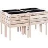 Outsunny Jardinières Sur Pieds Carrés Potagers - Lot De 4 Jardinières Sur Pied Modulables - Dim. 50L X 30l X 60H Cm - Inserts D'irrigation Film Protecteur - Bois Sapin Naturel -Outsunny Soldes Magasin 32585023 1