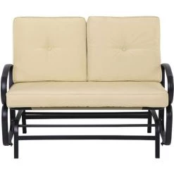 Outsunny Banc à Bascule De Jardin 2 Places Style Colonial Acier époxy Noir Coussins Beige 10 Outsunny Banc à Bascule De Jardin 2 Places Style Colonial Acier époxy Noir Coussins Beige -Outsunny Soldes Magasin 32693336 4