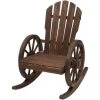 Outsunny Fauteuil De Jardin Adirondack à Bascule Rocking Chair Style Rustique Chic Accoudoirs Roues Charette Bois Sapin Traité Carbonisation -Outsunny Soldes Magasin 33164190 1