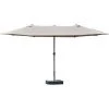 Outsunny Parasol De Jardin XXL Parasol Grande Taille 4,6L X 2,7l X 2,4H Cm Ouverture Fermeture Manivelle Acier Polyester Haute Densité Gris Clair - Gris -Outsunny Soldes Magasin 33164197 1