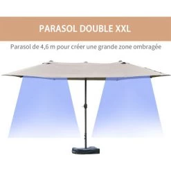Outsunny Parasol De Jardin XXL Parasol Grande Taille 4,6L X 2,7l X 2,4H Cm Ouverture Fermeture Manivelle Acier Polyester Haute Densité Gris Clair - Gris 10 Outsunny Parasol De Jardin XXL Parasol Grande Taille 4,6L X 2,7l X 2,4H Cm Ouverture Fermeture Manivelle Acier Polyester Haute Densité Gris Clair - Gris -Outsunny Soldes Magasin 33164197 4