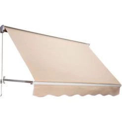 Outsunny Store Banne Manuel Inclinaison Réglable Aluminium Polyester Imperméabilisé 70L X 180l Cm Beige