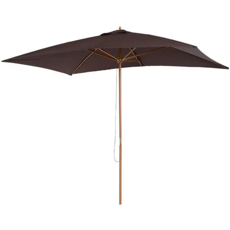 Outsunny Parasol Droit Hexagonal Bois Polyester Haute Densité 2,95 X 2 X 2,55 M Chocolat 3 Outsunny Parasol Droit Hexagonal Bois Polyester Haute Densité 2,95 X 2 X 2,55 M Chocolat