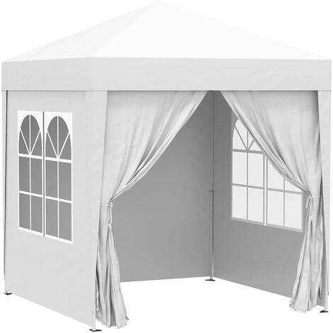 Outsunny Tonnelle De Jardin Tente Pliante Barnum Pop-up 2 X 2 M 4 Parois Latérales Amovibles 2 Fenêtres Sac De Transport Pour Camping, Festival, Plage, Jardin, Blanc 3 Outsunny Tonnelle De Jardin Tente Pliante Barnum Pop-up 2 X 2 M 4 Parois Latérales Amovibles 2 Fenêtres Sac De Transport Pour Camping, Festival, Plage, Jardin, Blanc