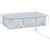 Outsunny Piscine Tubulaire Hors Sol Rectangulaire Cadre En Métal Avec Filtre 252L X 152l X 65H Cm Gris -Outsunny Soldes Magasin 36209048 1