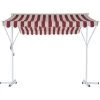Outsunny Store Double Pente Manuel Rétractable Inclinaison Réglable Métal Polyester Imperméabilisé 3L X 2,95l X 2,6H M Rouge Blanc Beige Rayé - Rouge -Outsunny Soldes Magasin 3645117 1