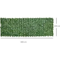 Outsunny Haie Artificielle Brise-vue Décoration Rouleau 3L X 1H M Feuillage Réaliste Anti-UV Vert - Vert -Outsunny Soldes Magasin 36843308 3