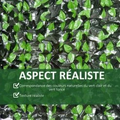 Outsunny Haie Artificielle Feuilles De Laurier - Treillis Extensible - Brise-vue Canisse Végétale Feuillage Réaliste Dim. 3L X 1H M PE Anti-UV Vert - Vert 10 Outsunny Haie Artificielle Feuilles De Laurier - Treillis Extensible - Brise-vue Canisse Végétale Feuillage Réaliste Dim. 3L X 1H M PE Anti-UV Vert - Vert -Outsunny Soldes Magasin 36988630 4