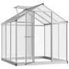 Outsunny Serre De Jardin Aluminium Polycarbonate 3,3 M² Dim. 1,83L X 1,82l X 1,95H M Fondation Lucarne Porte Loquet