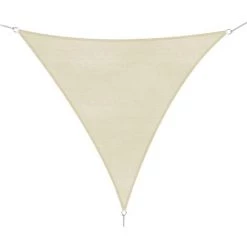 Outsunny Voile D'ombrage Triangulaire Grande Taille 3 X 3 X 3 M Polyéthylène Haute Densité Résistant Aux UV Coloris Crème