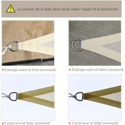 Outsunny Voile D'ombrage Triangulaire Grande Taille 3 X 3 X 3 M Polyéthylène Haute Densité Résistant Aux UV Coloris Crème 11 Outsunny Voile D'ombrage Triangulaire Grande Taille 3 X 3 X 3 M Polyéthylène Haute Densité Résistant Aux UV Coloris Crème -Outsunny Soldes Magasin 3734714 5