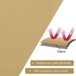 Outsunny Voile D'ombrage Triangulaire Grande Taille 3 X 3 X 3 M Polyester Haute Densité Résistant Aux UV Coloris Sable - Beige -Outsunny Soldes Magasin 3734722 5
