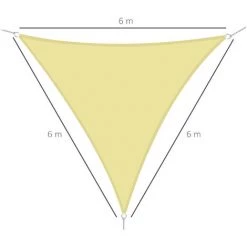 Outsunny Voile D'ombrage Triangulaire Grande Taille 6 X 6 X 6 M Polyester Imperméabilisé Haute Densité 160 G/m² Sable -Outsunny Soldes Magasin 3734724 3