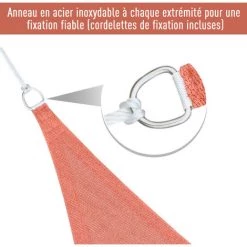 Outsunny Voile D'ombrage Triangulaire Grande Taille 3 X 3 X 3 M Polyéthylène Haute Densité Résistant Aux UV Rouge - Rouge -Outsunny Soldes Magasin 3734725 4