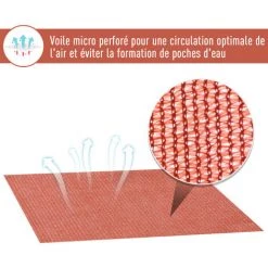 Outsunny Voile D'ombrage Triangulaire Grande Taille 3 X 3 X 3 M Polyéthylène Haute Densité Résistant Aux UV Rouge - Rouge -Outsunny Soldes Magasin 3734725 5