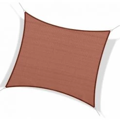 Outsunny Voile D'ombrage Carré 3 X 3 M Polyéthylène Haute Densité Résistant Aux UV Coloris Rouille - Rouge