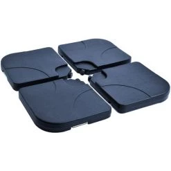 Outsunny Lot De 4 Poids De Lestage Carré Avec Poignée Pour Parasol 50 X 50 X 8 Cm Polyéthylène Haute Densité Noir