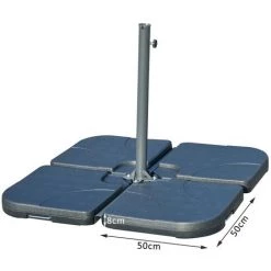 Outsunny Lot De 4 Poids De Lestage Carré Avec Poignée Pour Parasol 50 X 50 X 8 Cm Polyéthylène Haute Densité Noir -Outsunny Soldes Magasin 3734741 3