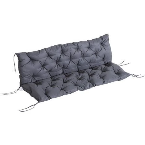 Outsunny Coussin Matelas Assise Dossier Pour Banc De Jardin Balancelle Canapé 3 Places Grand Confort 150 X 98 X 8 Cm Gris - Gris 3 Outsunny Coussin Matelas Assise Dossier Pour Banc De Jardin Balancelle Canapé 3 Places Grand Confort 150 X 98 X 8 Cm Gris - Gris