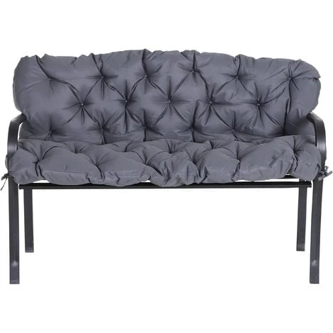 Outsunny Coussin Matelas Assise Dossier Pour Banc De Jardin Balancelle Canapé 3 Places Grand Confort 150 X 98 X 8 Cm Gris - Gris 6 Outsunny Coussin Matelas Assise Dossier Pour Banc De Jardin Balancelle Canapé 3 Places Grand Confort 150 X 98 X 8 Cm Gris - Gris – Image 4