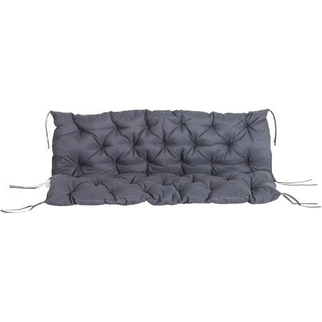 Outsunny Coussin Matelas Assise Dossier Pour Banc De Jardin Balancelle Canapé 3 Places Grand Confort 150 X 98 X 8 Cm Gris - Gris 7 Outsunny Coussin Matelas Assise Dossier Pour Banc De Jardin Balancelle Canapé 3 Places Grand Confort 150 X 98 X 8 Cm Gris - Gris – Image 5